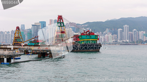 Image of Crane Barge Hong Kong