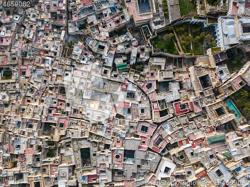 Image of Aerial top view of Medina in Fes, Morocco