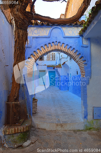 Image of Arches and doors in blue city Chefchaouen