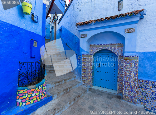 Image of Blue street inside Medina of Chefchaouen