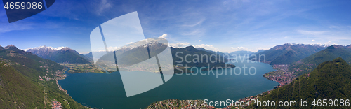 Image of Aerial panorama landscape on Como lake