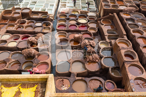 Image of Tanneries of Fes, Morocco, Africa 