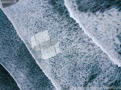 Image of Aerial top view on ocean waves