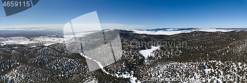 Image of Atlas mountains snow forest in Morocco