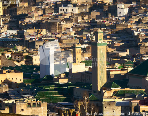 Image of Medersa in old Medina in Fes Morocco