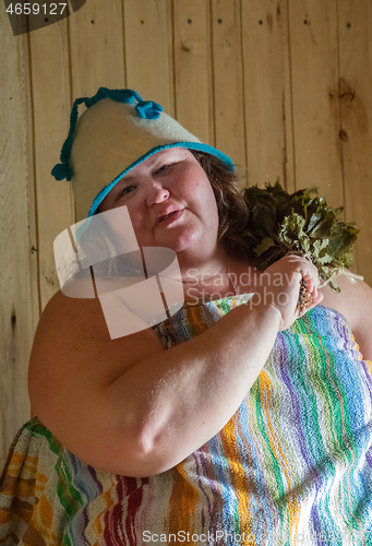 Image of Russian woman in bathhouse