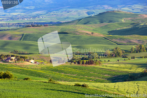 Image of Tuscany hill landscape at sunset