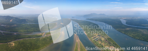 Image of Aerial of estuaries and strait in Thailand