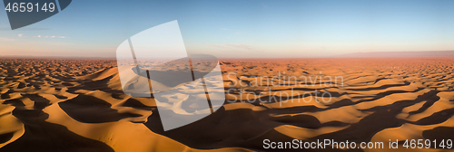 Image of Aerial panorama in Sahara desert at sunrise