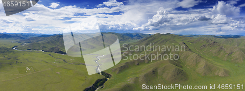 Image of Aerial landscape in Orkhon valley, Mongolia