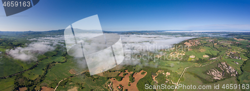 Image of Tuscany aerial panorama at morning