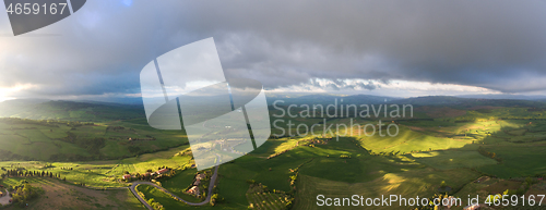 Image of Tuscany panorama landscape at morning