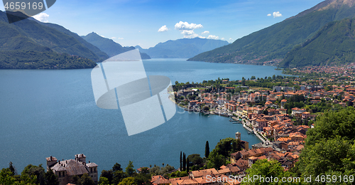 Image of Menaggio city Como lake and mountains