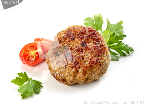 Image of juicy homemade baked meat cutlet