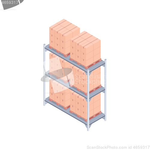 Image of Pallet rack isometric vector illustration