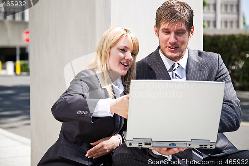 Image of Working caucasian business people