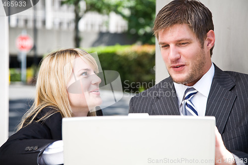 Image of Working caucasian business people