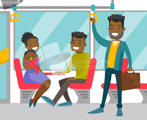 Image of Black people traveling by public transport.