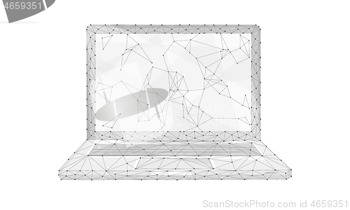 Image of Polygon laptop isolated on white background.