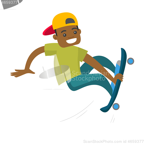 Image of Black man riding a skateboard.