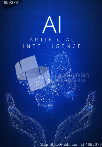 Image of Blockchain technology artificial intelligence and cyber space co