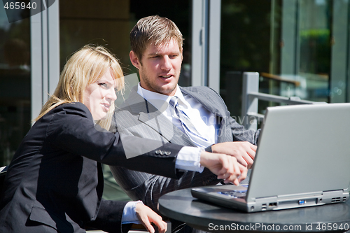 Image of Working caucasian business people