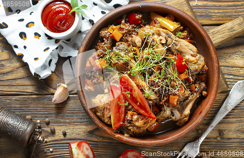 Image of fried meat with rice