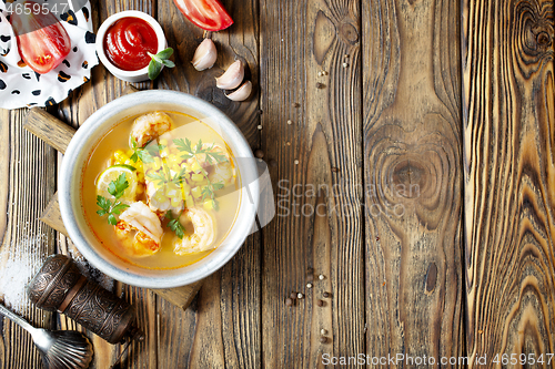 Image of soup with seafood