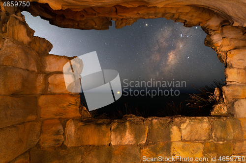 Image of Cave views to the milky way galaxy