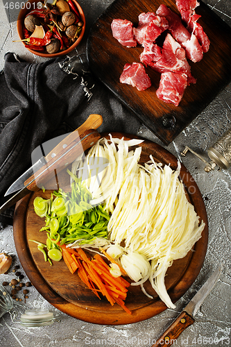 Image of ingredients for borscht 