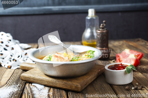 Image of soup with seafood