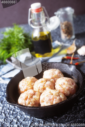 Image of raw meat balls