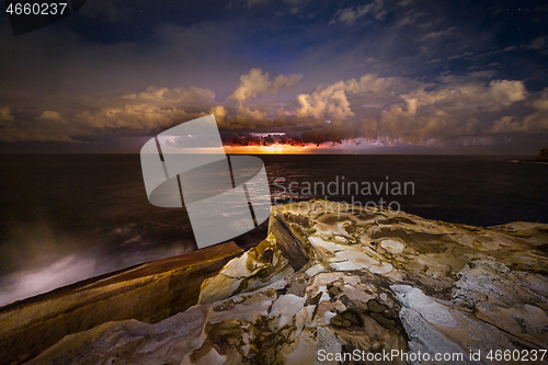 Image of Brilliant lightning storm over the coast of Sydney