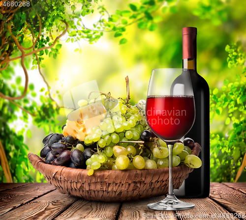 Image of Wine and fruit