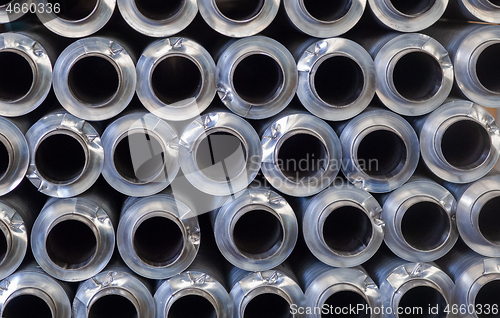 Image of Stainless steel tubes stacked