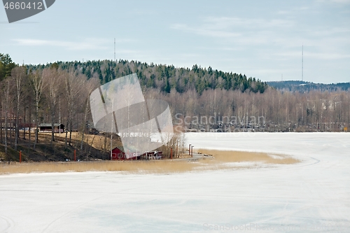 Image of Frozen lake are in Finland