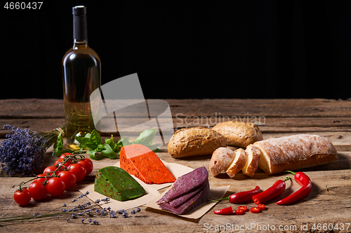 Image of Cheese snack with white wine