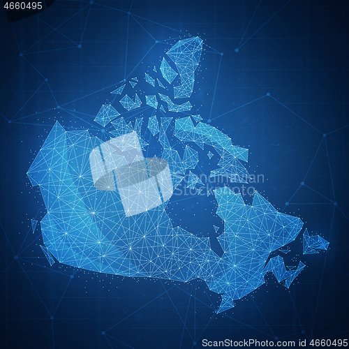 Image of Polygon Canada map on blockchain hud banner.