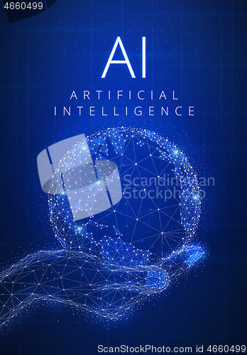 Image of Blockchain technology artificial intelligence and cyber space co