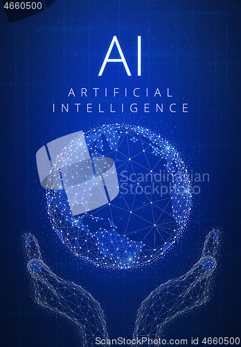 Image of Blockchain technology artificial intelligence and cyber space co