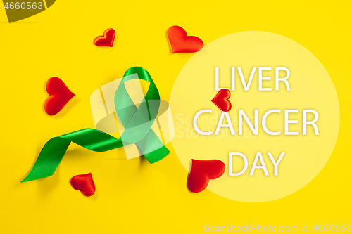 Image of Liver Cancer and Hepatitis B - HVB Awareness month ribbon, Emerald Green or Jade ribbon