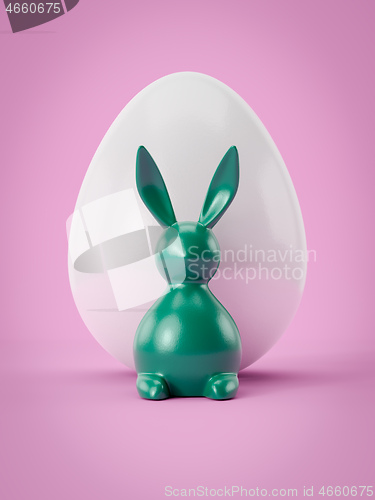 Image of sweet Easter decoration bunny with egg