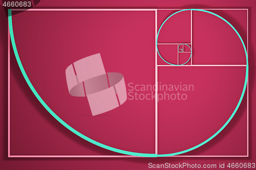 Image of Fibonacci spiral diagram