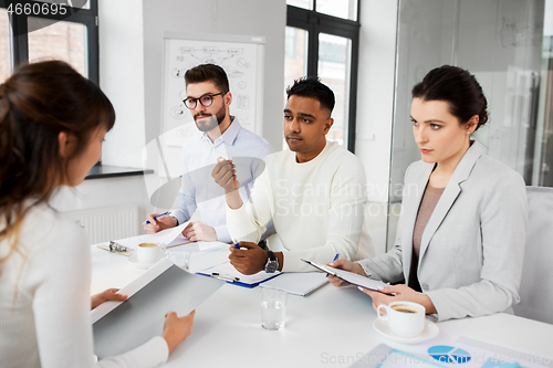 Image of recruiters having job interview with employee