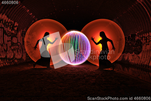 Image of Light Painting With Color and Tube Lighting