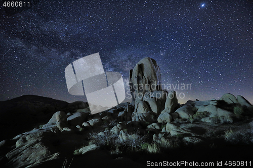 Image of Milky Way Core in the Desert of Joshua Tree National Park