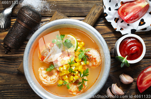 Image of soup with seafood