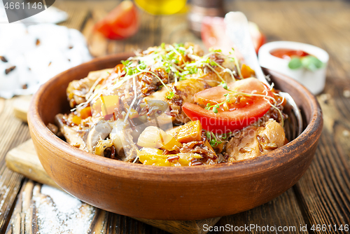 Image of fried meat with rice