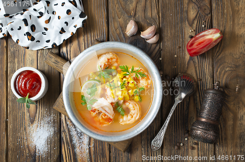 Image of soup with seafood