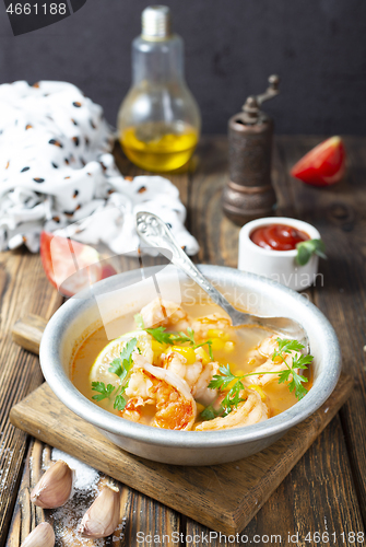 Image of soup with seafood